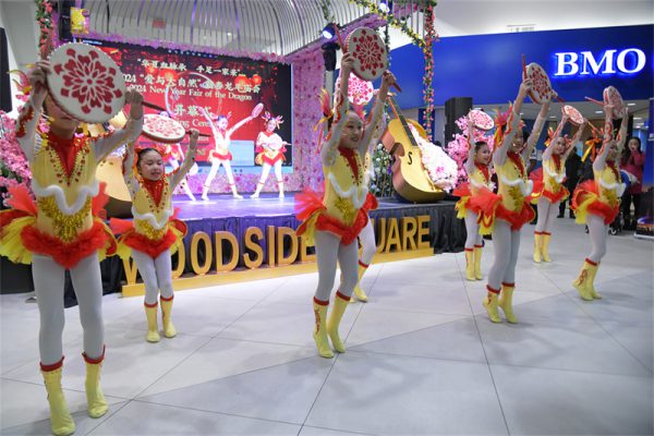 A group of young girls dancing on stage

Description automatically generated